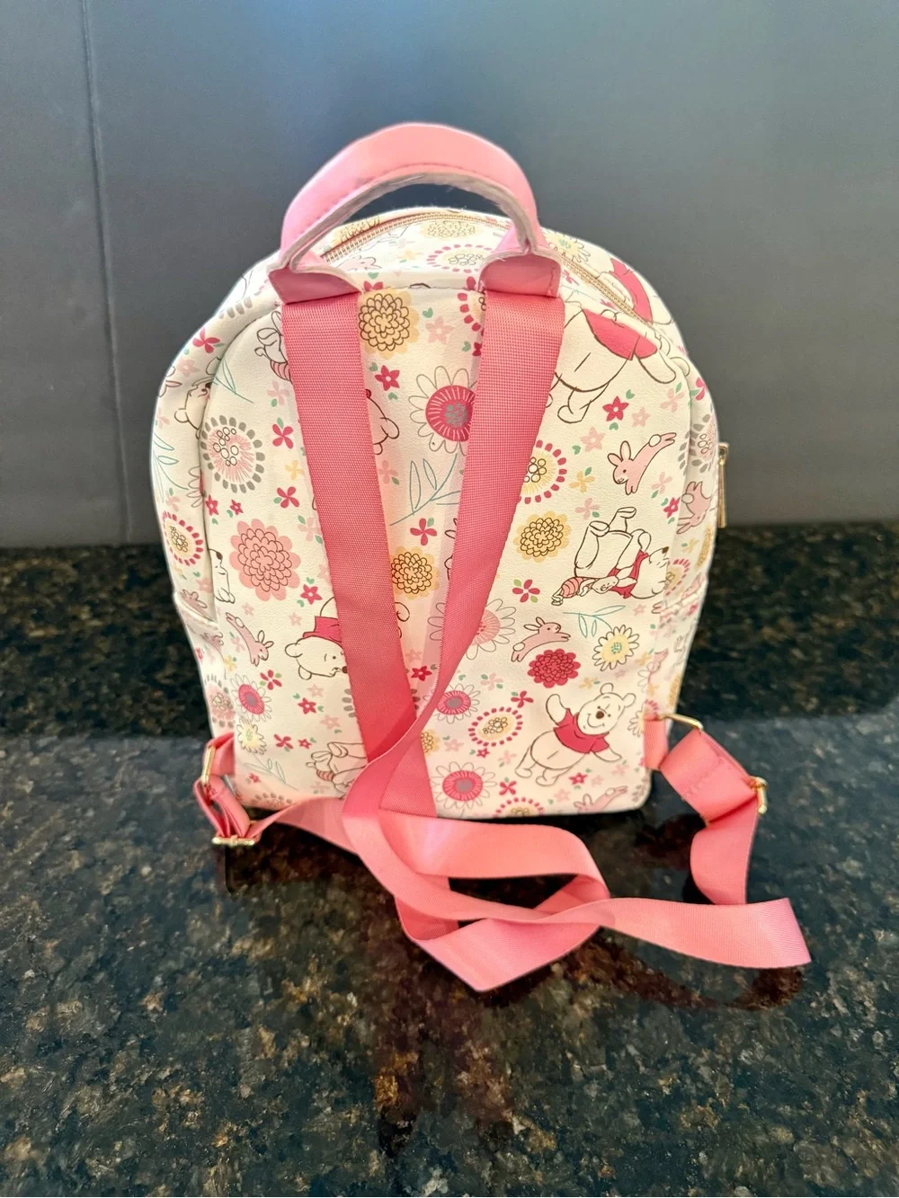Disney Winnie the Pooh Kids Pink Floral Backpack